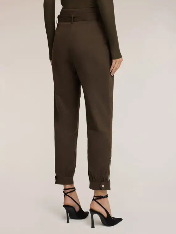 Pantaloni baggy in tessuto armaturato Donna, Verde militare miniatura 2