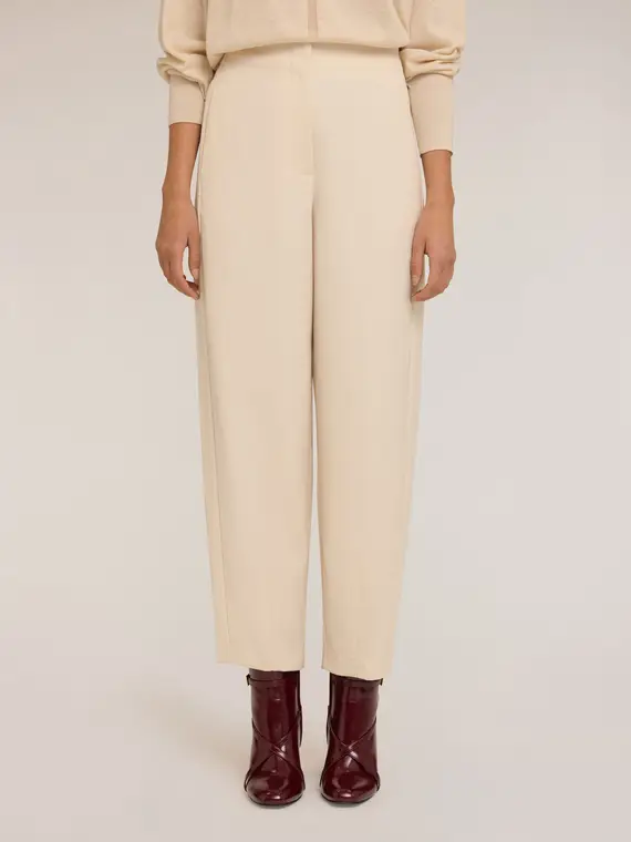Pantaloni balloon in poliviscosa Donna, Beige miniatura 3