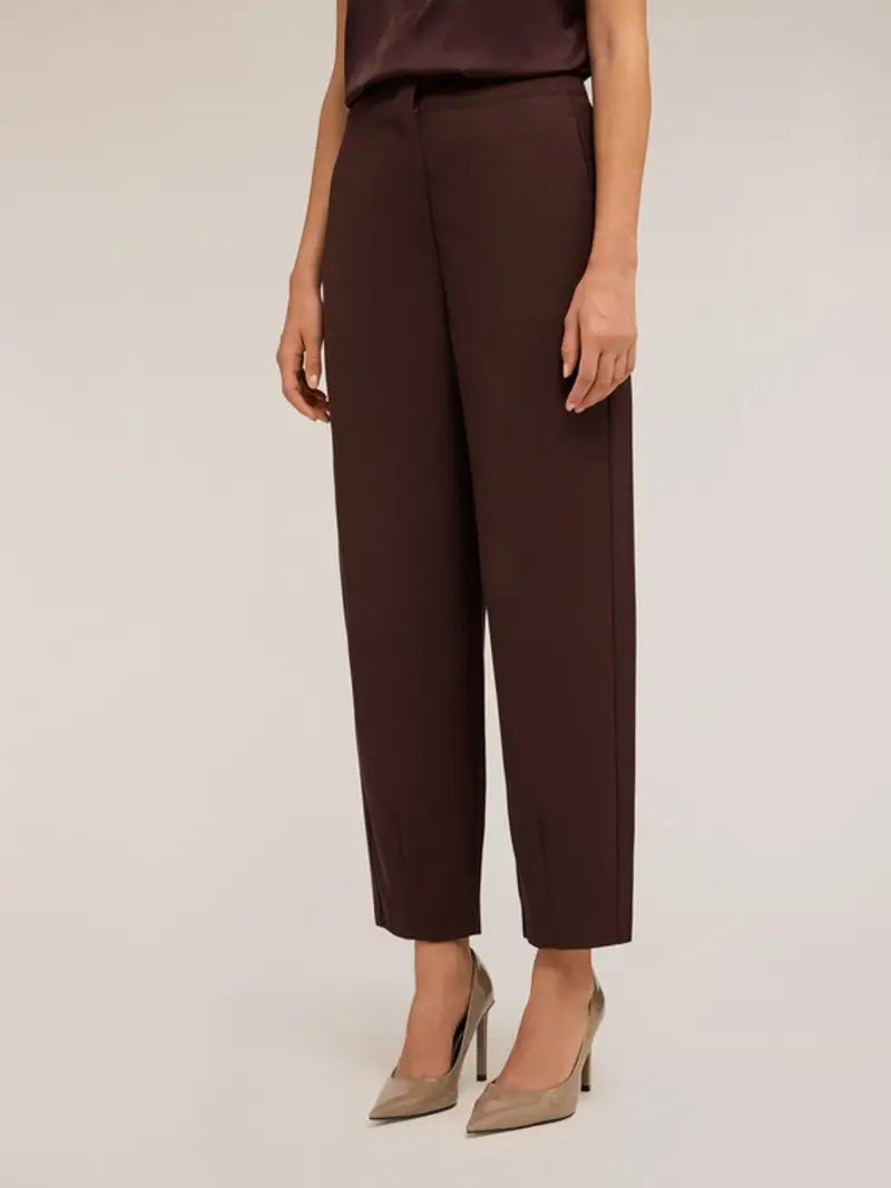 Pantaloni balloon in poliviscosa Donna, Marrone