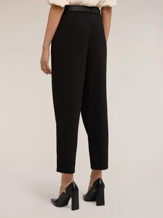 Pantaloni carrot con zip al fondo Donna, Nero miniatura 2