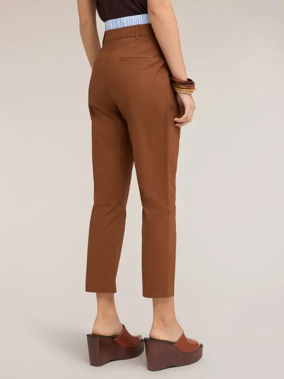 Pantaloni carrot in tela di cotone Donna miniatura 2