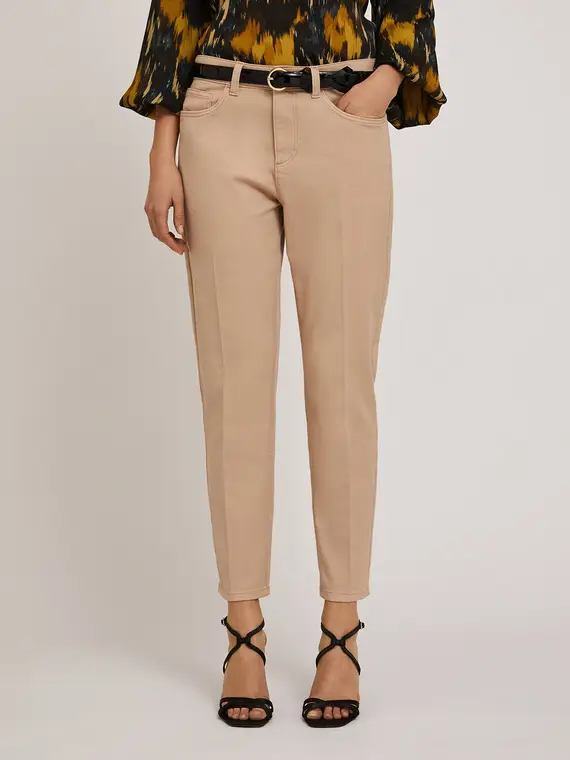 Pantaloni carrot Rianne in cotone Donna, Beige miniatura 3