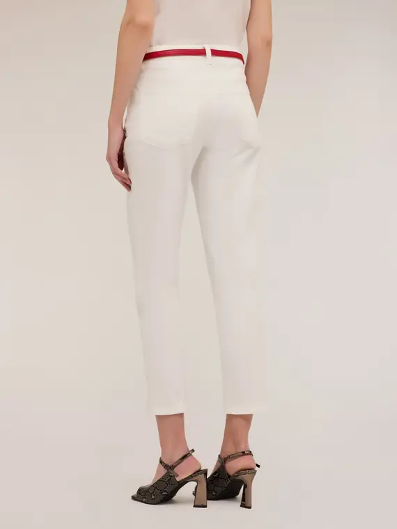 Pantaloni carrot Rianne in cotone Donna, Bianco miniatura 2