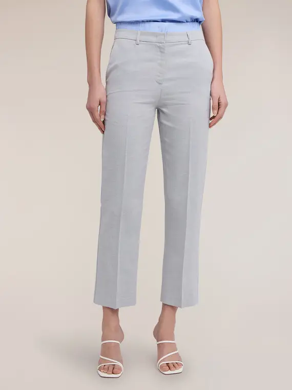 Pantaloni chino a vita alta Donna, Grigio miniatura 3