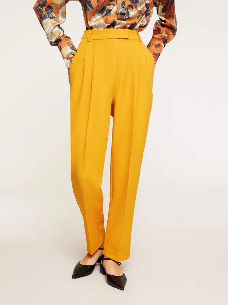 Motivi Pantaloni con pinces Donna, Giallo, Taglia 40