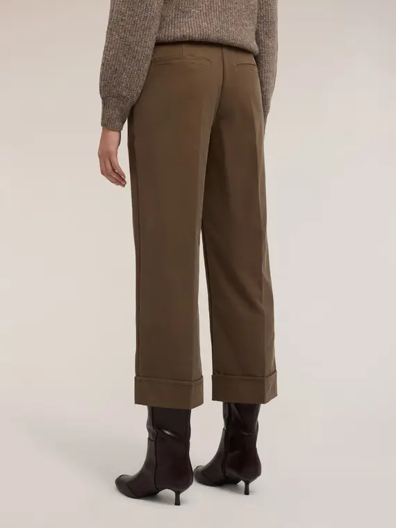 Pantaloni cropped in gabardina Donna, Verde militare miniatura 2