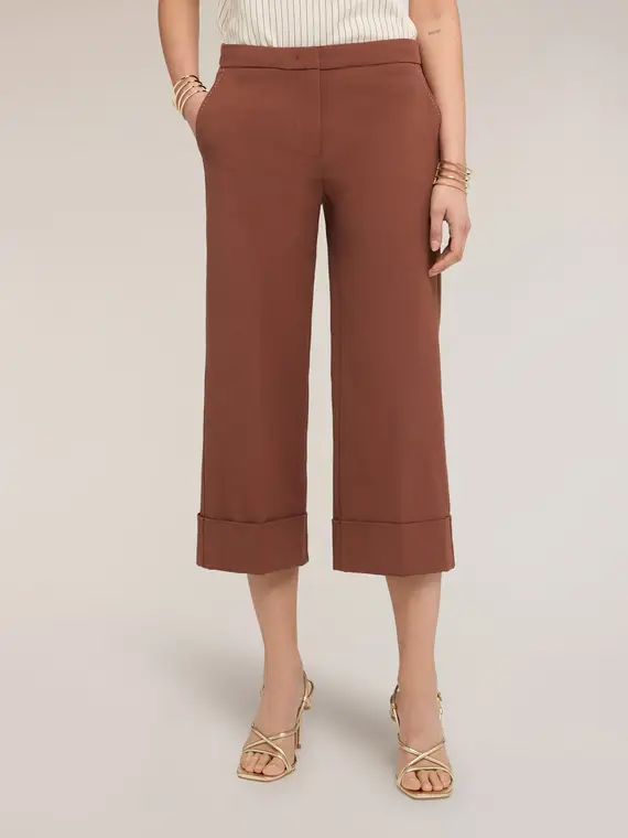 Pantaloni cropped The Tailoring Lab Donna, Marrone