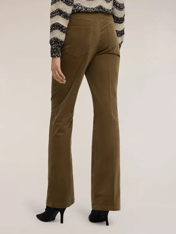 Pantaloni flare in velluto a coste Donna, Verde militare miniatura 2