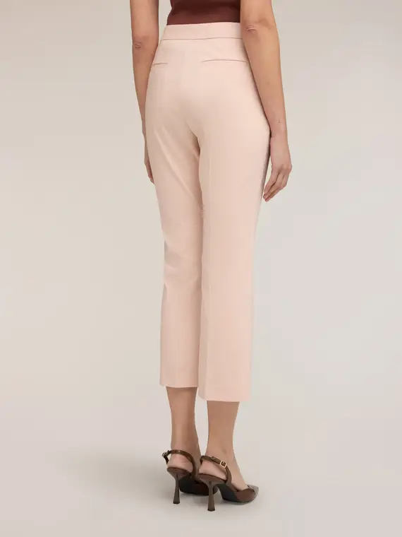 Pantaloni kick flare in cotone tecnico Donna, Rosa cipria miniatura 2