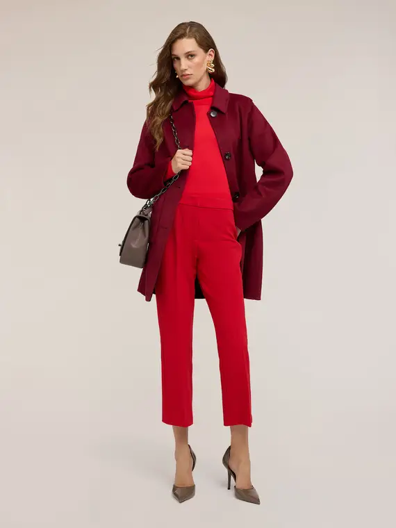 Pantaloni kick flare in poliviscosa Donna, Rosso