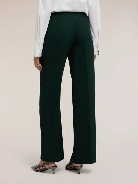 Pantaloni palazzo con cintura a righe Donna, Verde miniatura 2