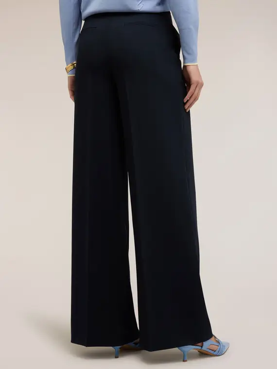 Pantaloni palazzo con piega stirata Donna, Blu miniatura 2