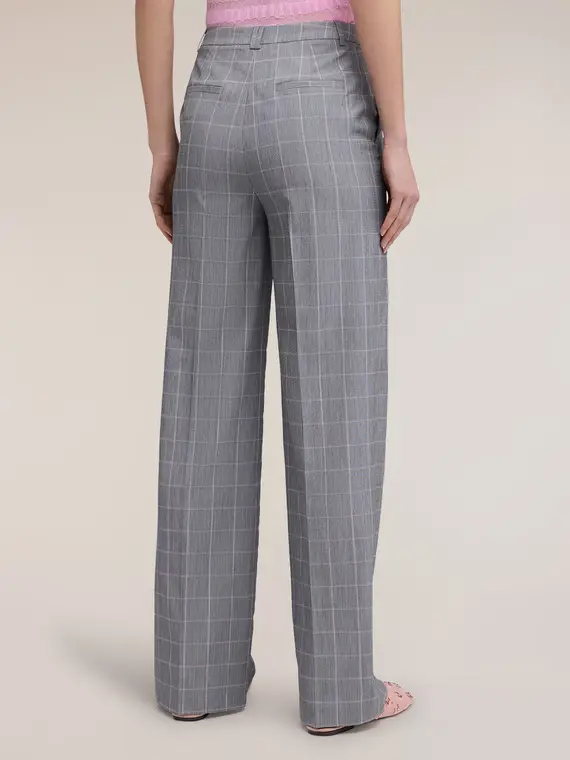 Pantaloni palazzo fantasia principe di Galles Donna, Grigio miniatura 2