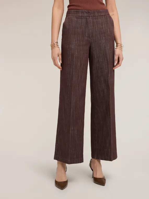 Pantaloni palazzo in cotone Donna, Marrone