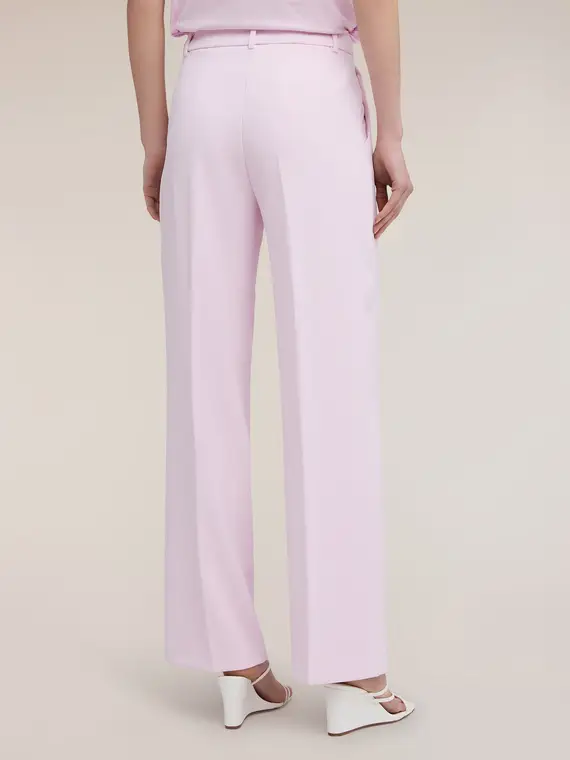 Pantaloni palazzo in crêpe Donna, Rosa miniatura 2