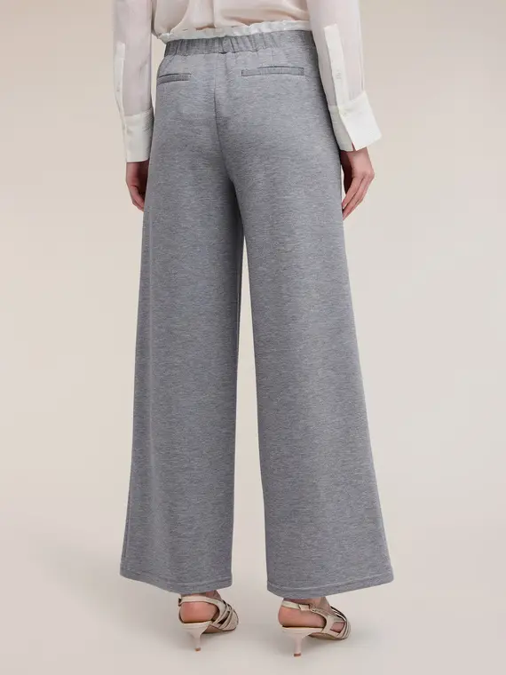 Pantaloni palazzo in scuba Donna, Grigio miniatura 2