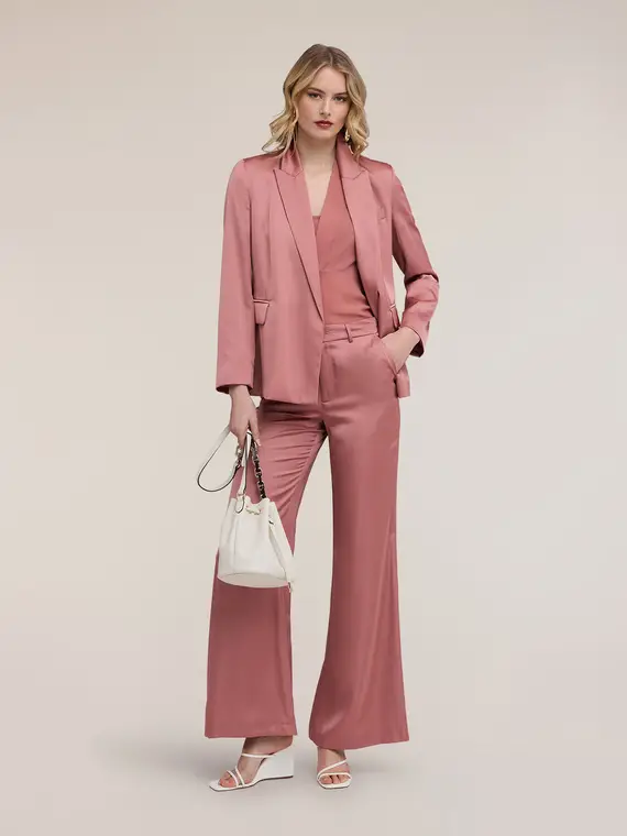Pantaloni palazzo satin Donna, Rosa