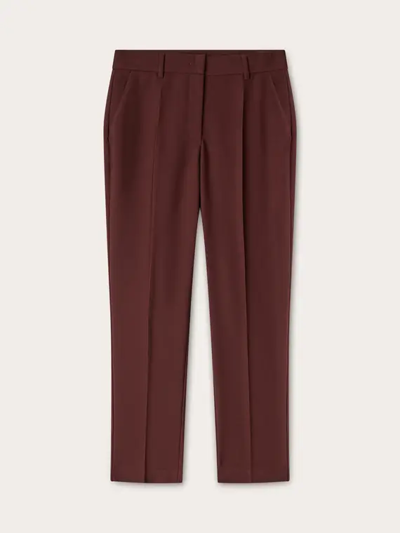 Pantaloni regular con piega stirata Donna, Marrone