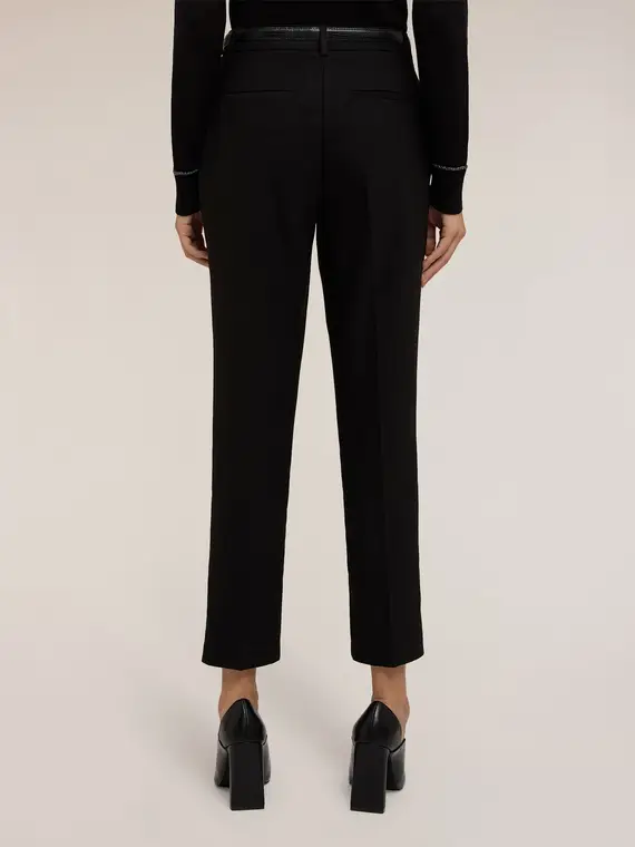 Pantaloni regular con piega stirata Donna, Nero miniatura 2