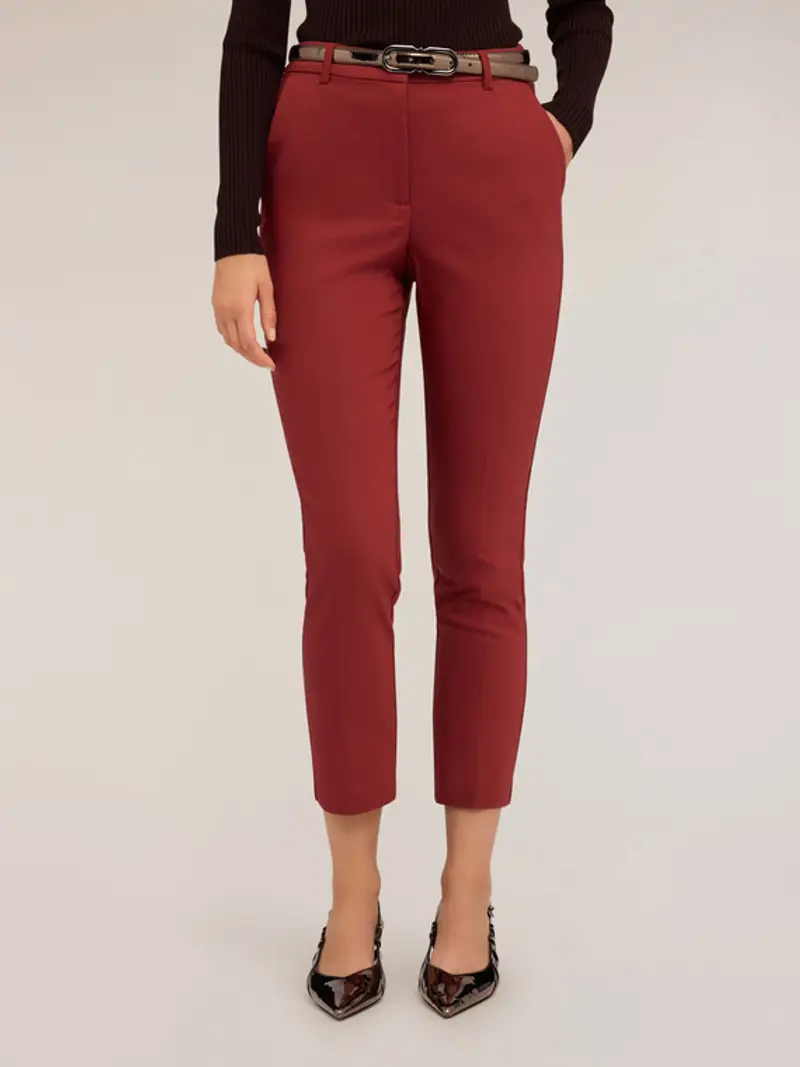 Pantaloni regular Donna, Bordeaux