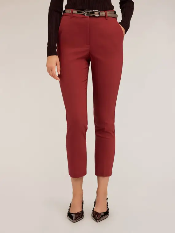 Pantaloni regular Donna, Bordeaux