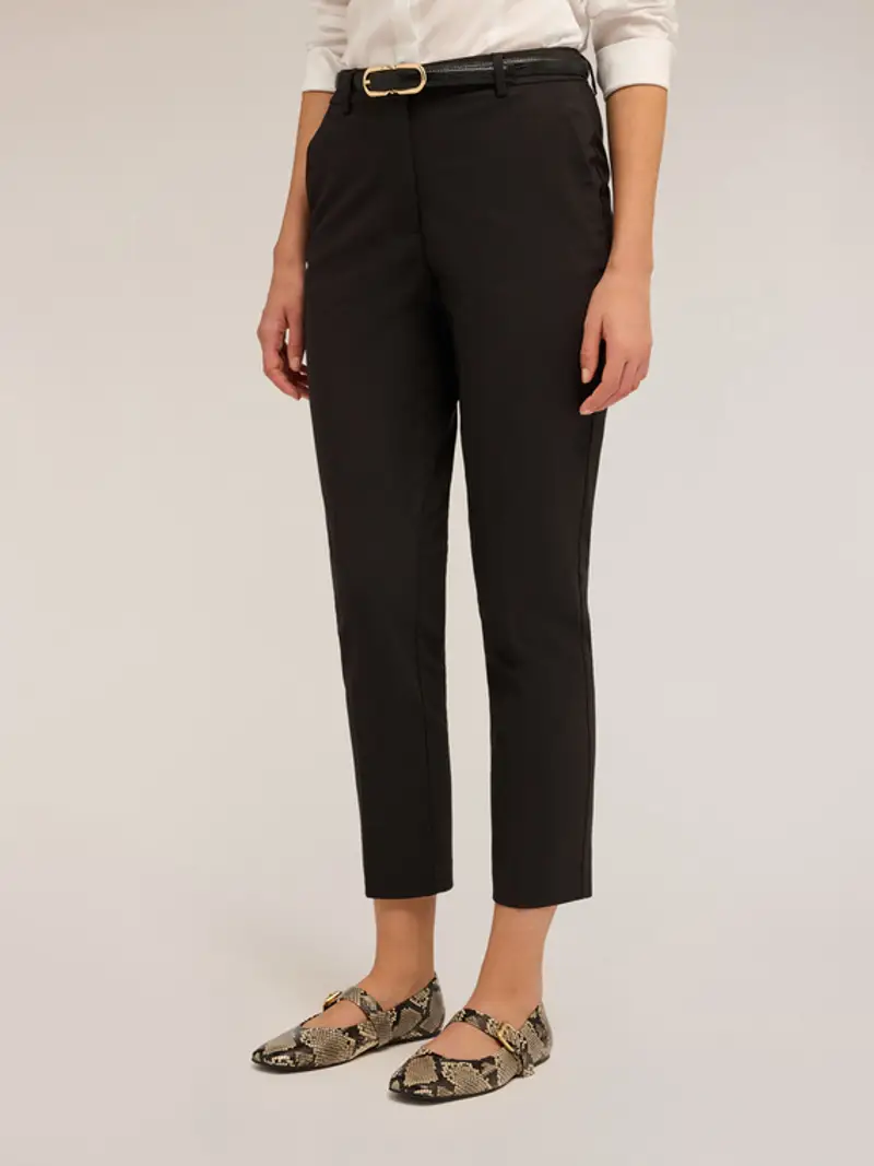 Pantaloni regular Donna, Nero