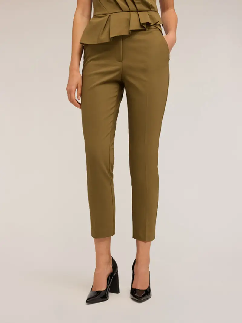 Pantaloni regular Donna, Verde militare