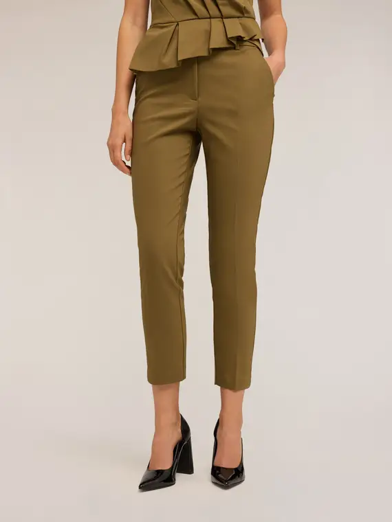 Pantaloni regular Donna, Verde militare