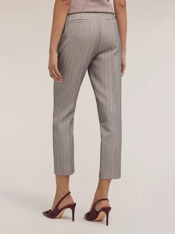 Pantaloni regular gessati Donna, Grigio miniatura 2