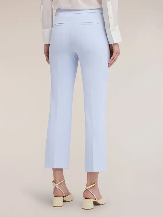 Pantaloni regular in cady crêpe Donna, Azzurro miniatura 2