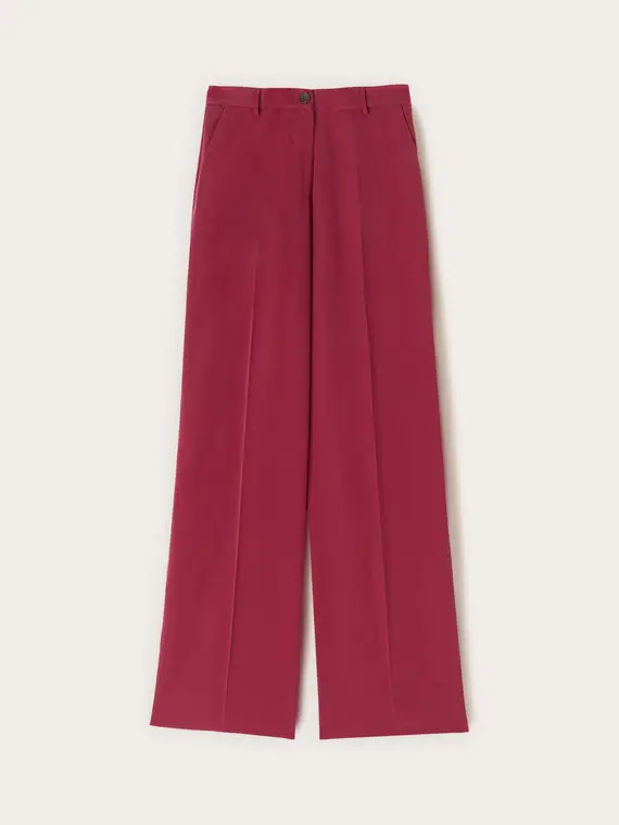 Pantaloni regular in misto viscosa Donna, Bordeaux