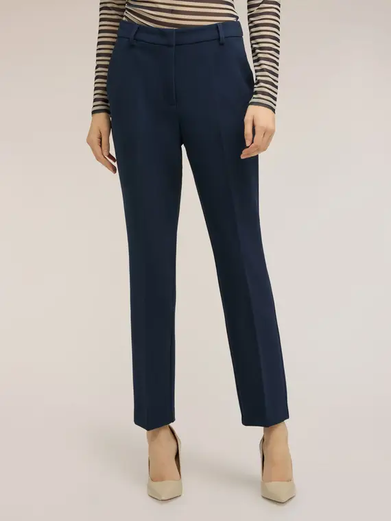 Pantaloni regular in poliviscosa Donna, Blu miniatura 3