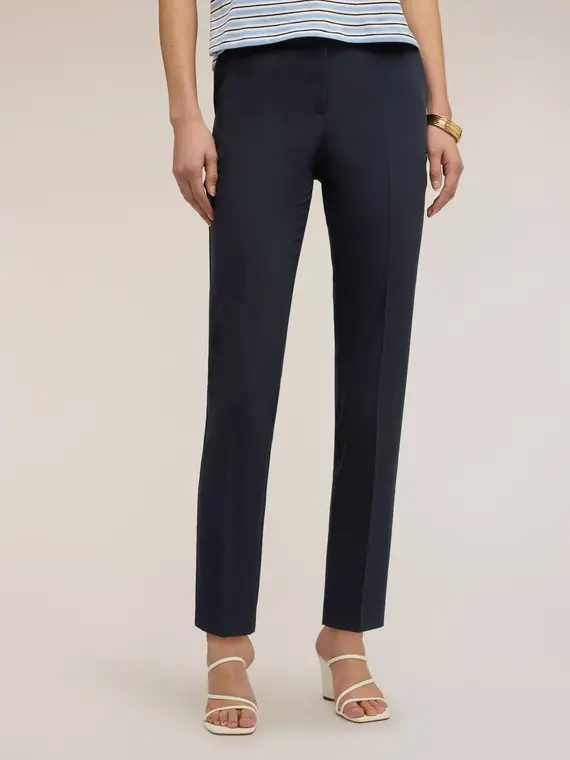 Pantaloni regular in poliviscosa Donna, Blu miniatura 3