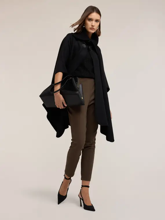 Pantaloni skinny in cotone tecnico Donna, Verde militare