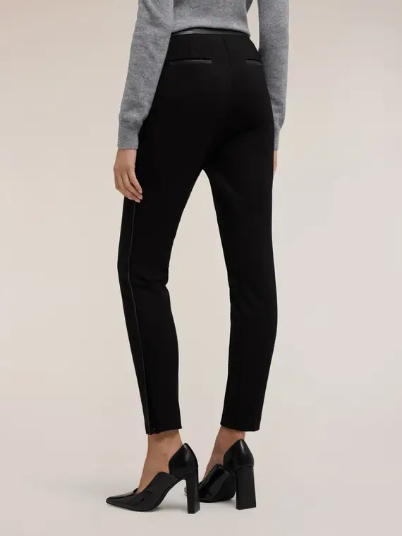 Pantaloni skinny in punto milano Donna, Nero miniatura 2