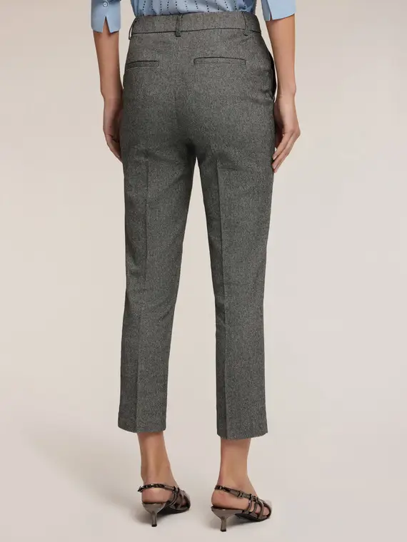 Pantaloni slim in tweed Donna, Grigio miniatura 2