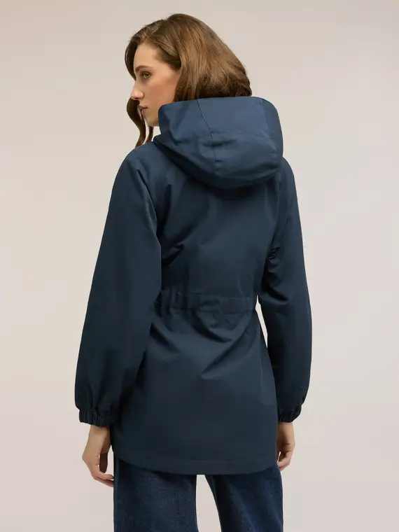 Parka misto cotone con cappuccio Donna, Blu miniatura 2