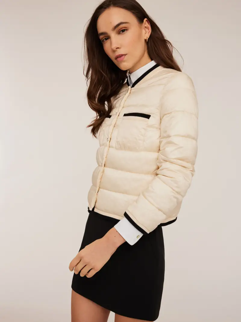 Motivi Piumino imbottito con bordi a contrasto Donna, Bianco, Taglia 38 miniatura 2