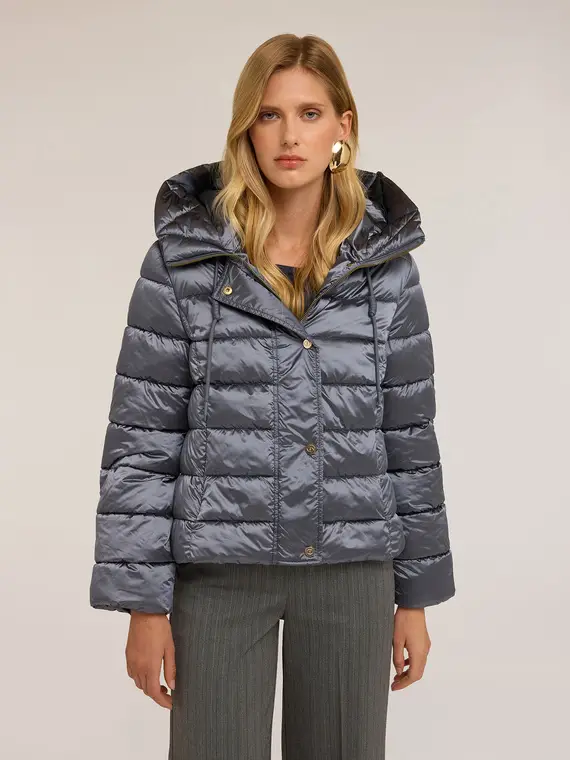 Piumino in nylon lucido Donna, Azzurro