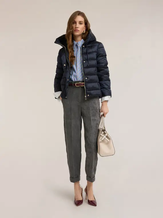 Piumino in nylon lucido Donna, Blu miniatura 3