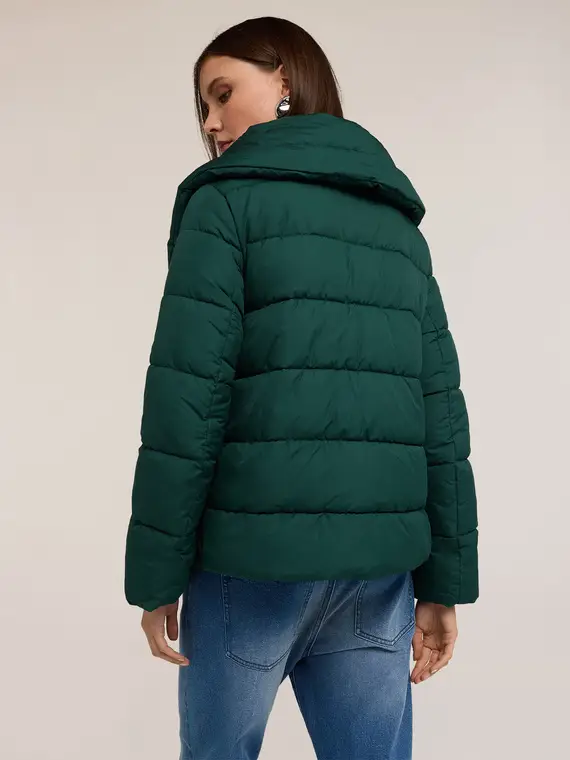 Piumino pesante con collo alto Donna, Verde miniatura 2