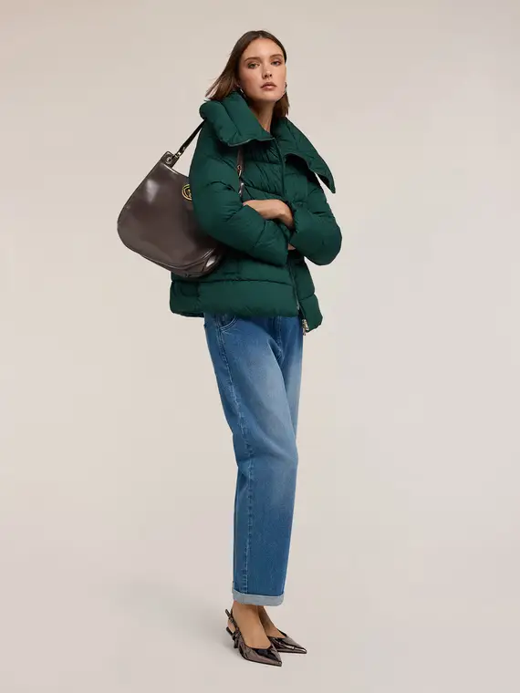 Piumino pesante con collo alto Donna, Verde