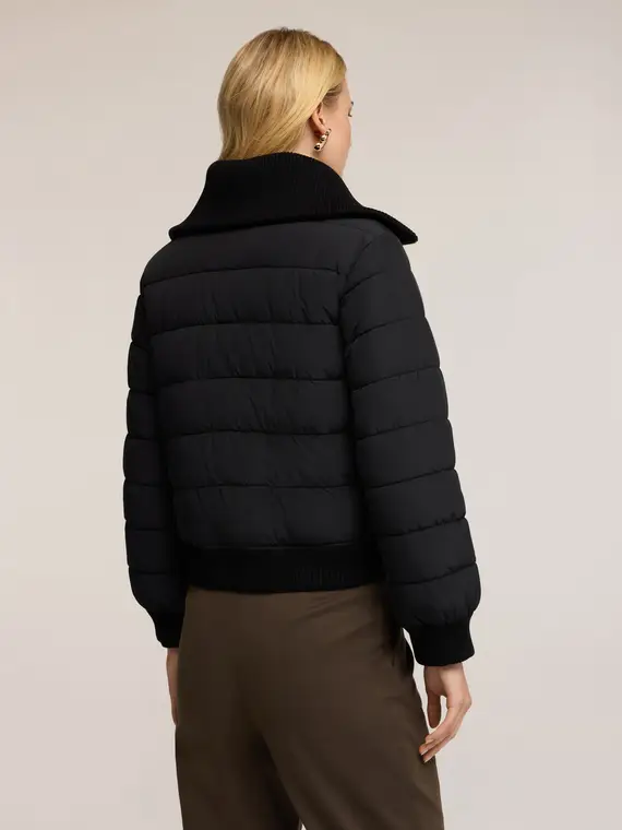 Piumino trapuntato con alamari Donna, Nero miniatura 2