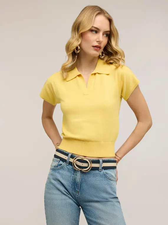 Motivi Polo Donna Giallo 4246649 miniatura 3