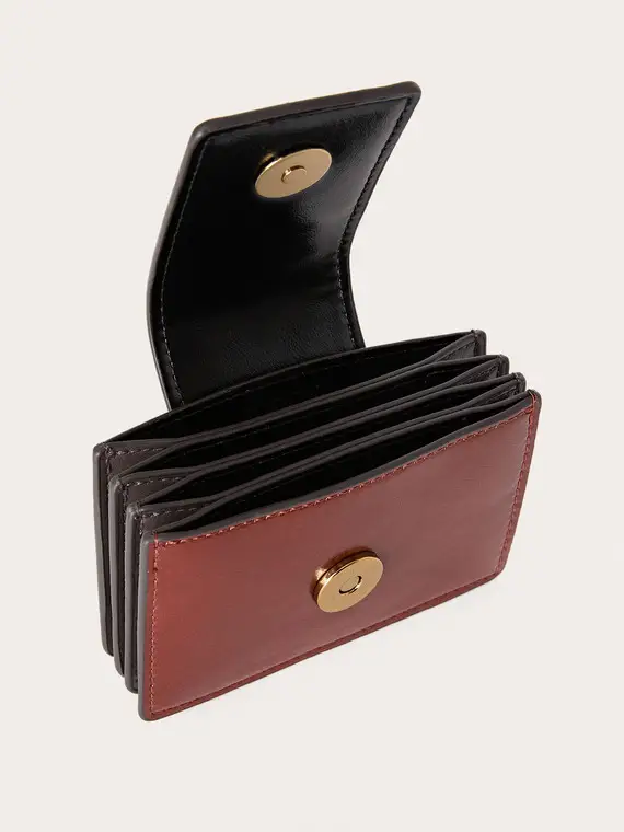 Porta carte in tessuto spalmato Donna, Rosso miniatura 3