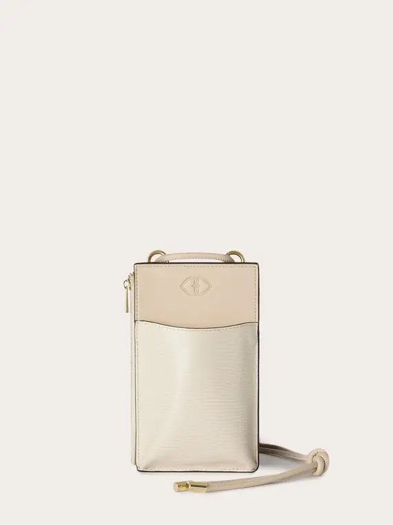 Porta cellulare a tracolla Donna, Beige