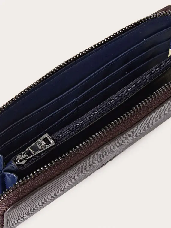 Portafoglio Zip Around stampa cocco Donna, Marrone miniatura 3