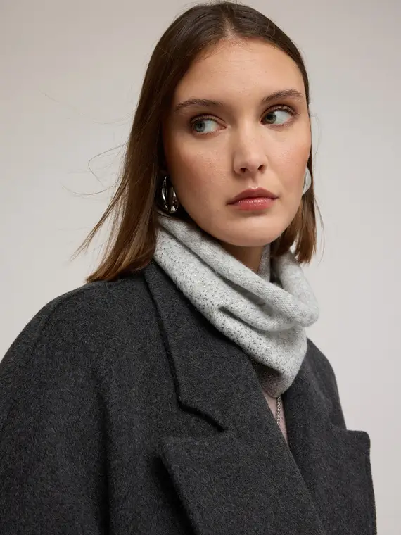 Scaldacollo in maglia con strass Donna, Grigio