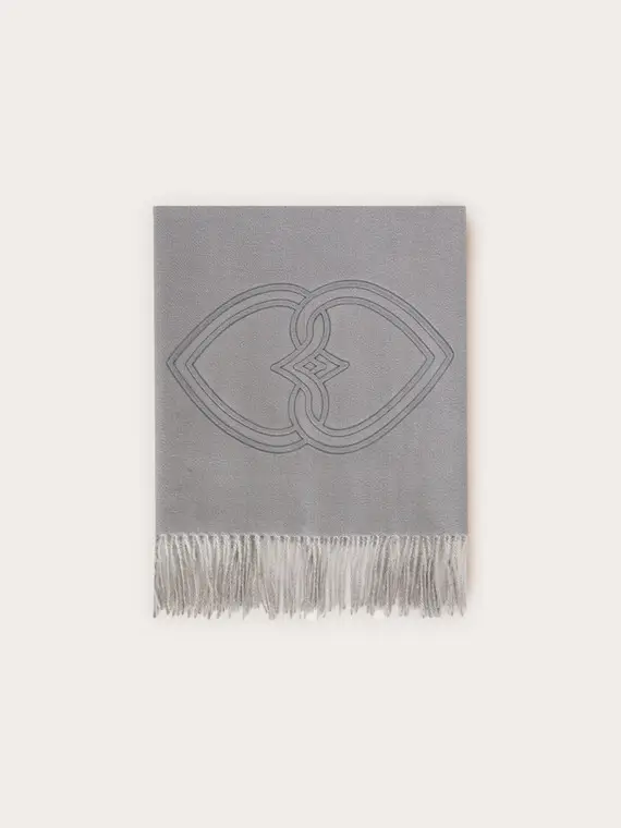 Sciarpa con ricamo e frange Donna miniatura 2