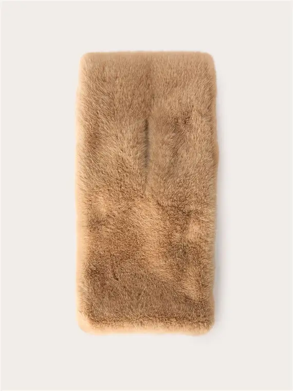 Sciarpa effetto peluche morbida Donna, Beige miniatura 2